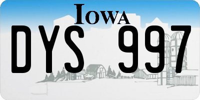 IA license plate DYS997