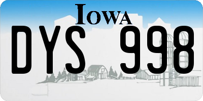 IA license plate DYS998