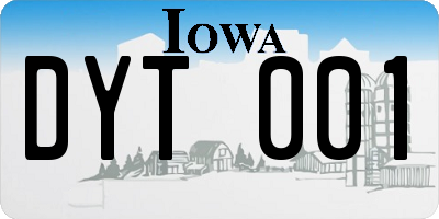 IA license plate DYT001