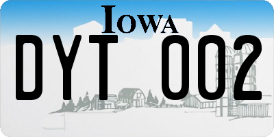 IA license plate DYT002