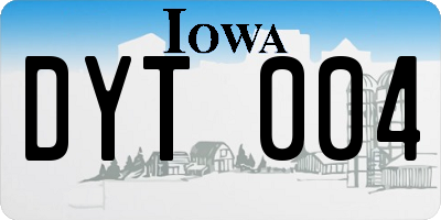 IA license plate DYT004