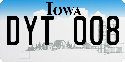 IA license plate DYT008