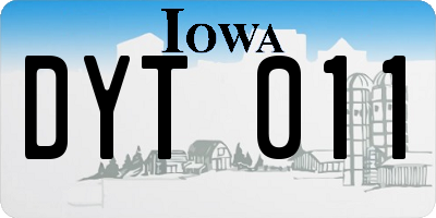 IA license plate DYT011