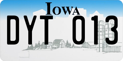 IA license plate DYT013