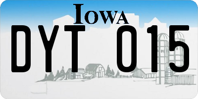 IA license plate DYT015