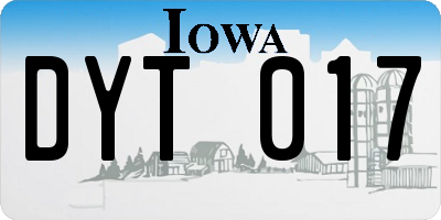 IA license plate DYT017