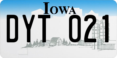 IA license plate DYT021