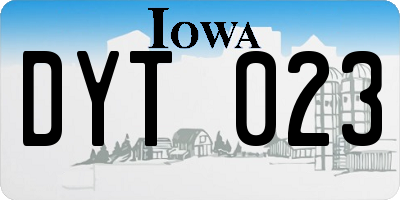 IA license plate DYT023