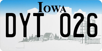 IA license plate DYT026