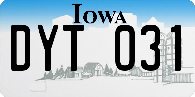 IA license plate DYT031