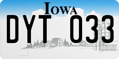 IA license plate DYT033