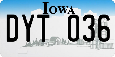 IA license plate DYT036