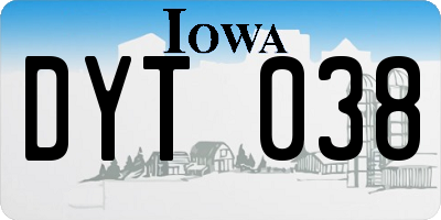 IA license plate DYT038