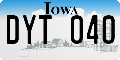 IA license plate DYT040