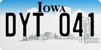 IA license plate DYT041