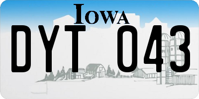 IA license plate DYT043
