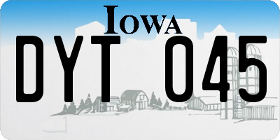 IA license plate DYT045