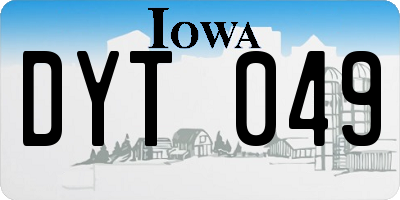 IA license plate DYT049