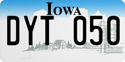 IA license plate DYT050