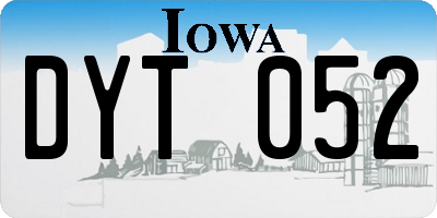 IA license plate DYT052