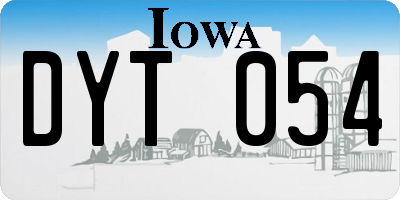 IA license plate DYT054