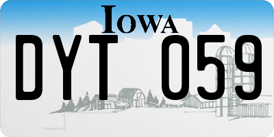 IA license plate DYT059
