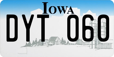 IA license plate DYT060