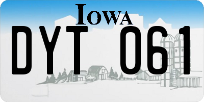IA license plate DYT061