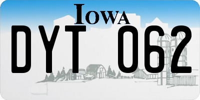 IA license plate DYT062