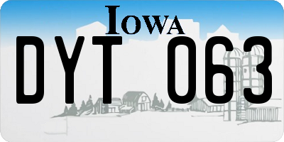 IA license plate DYT063