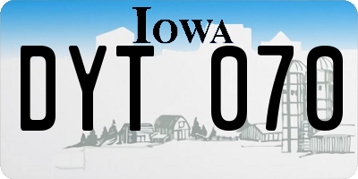 IA license plate DYT070