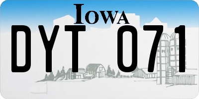 IA license plate DYT071