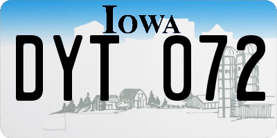 IA license plate DYT072