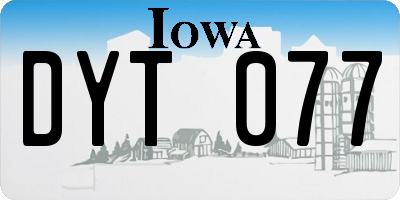IA license plate DYT077