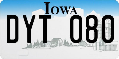 IA license plate DYT080