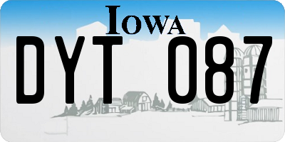 IA license plate DYT087