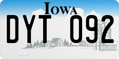 IA license plate DYT092