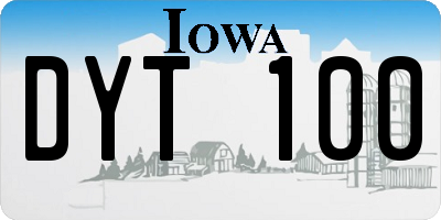 IA license plate DYT100