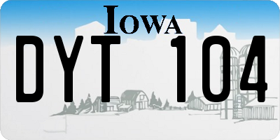 IA license plate DYT104