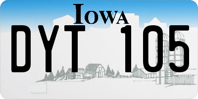 IA license plate DYT105