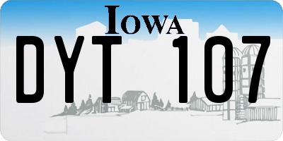 IA license plate DYT107
