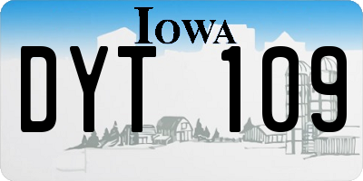 IA license plate DYT109