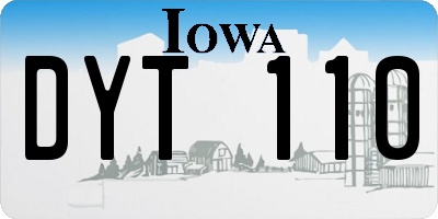 IA license plate DYT110