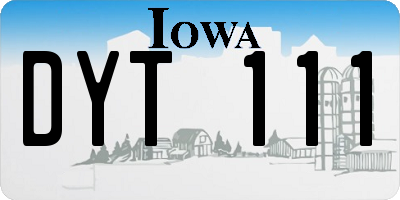 IA license plate DYT111