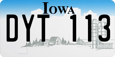 IA license plate DYT113
