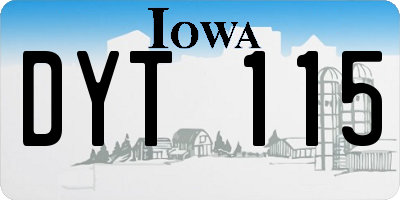 IA license plate DYT115