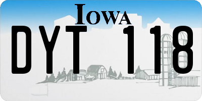 IA license plate DYT118