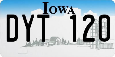 IA license plate DYT120