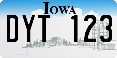 IA license plate DYT123