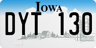 IA license plate DYT130